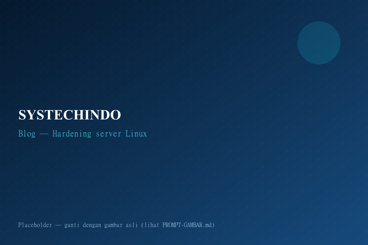 Ilustrasi proses hardening dan pengamanan server Linux