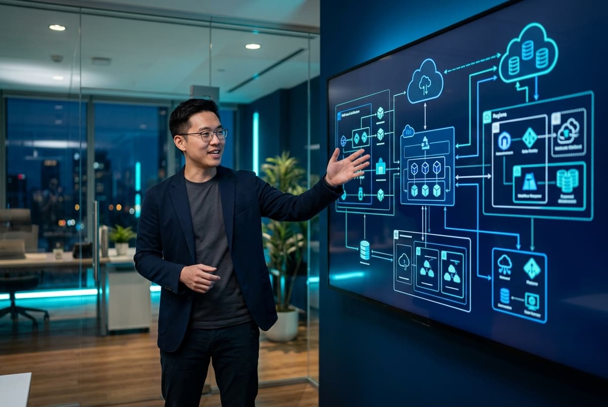 Engineer memantau dashboard managed public cloud AWS, Google Cloud, dan Azure
